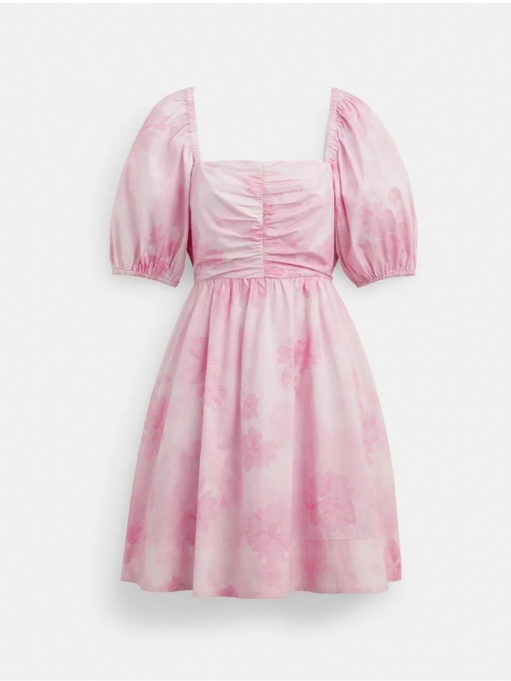NWT Coach Puff Sleeve Floral Dress Pink Size 14 Cottagecore MSRP $395 - Picture 3 of 10